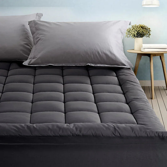 Giselle Bedding Mattress Topper Pillowtop Bamboo Charcoal Double - Mekamart Australia