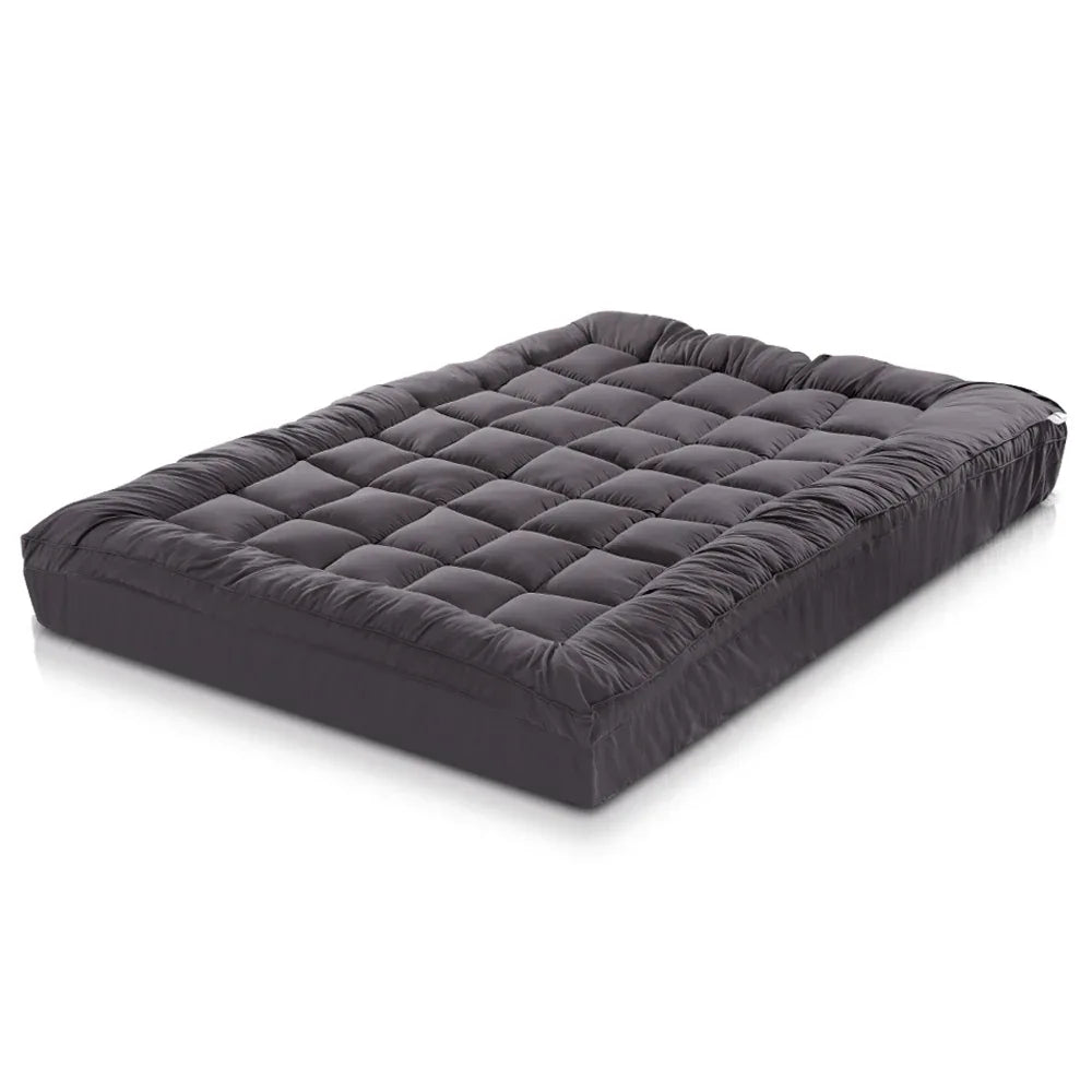 Giselle Bedding Mattress Topper Pillowtop Bamboo Charcoal King - Mekamart Australia