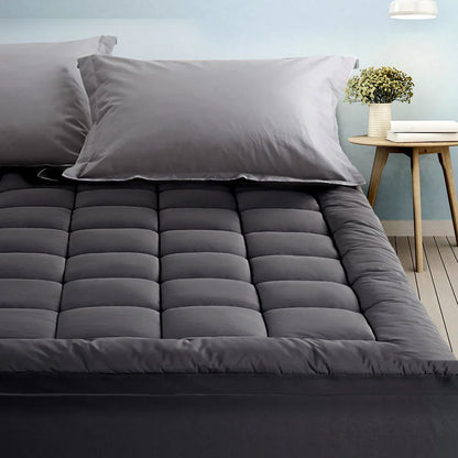 Giselle Bedding Mattress Topper Pillowtop Bamboo Charcoal Single - Mekamart Australia