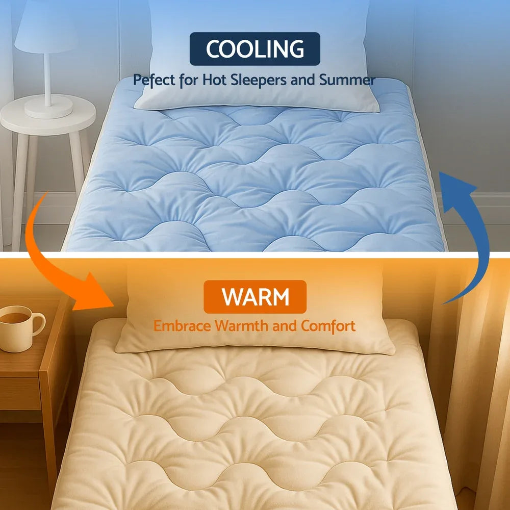 Giselle 5cm Mattress Topper Pillowtop toppers Double-Sided Single - Mekamart Australia