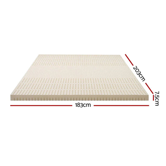 Giselle Bedding Latex Mattress Topper 7.5cm King - Mekamart Australia
