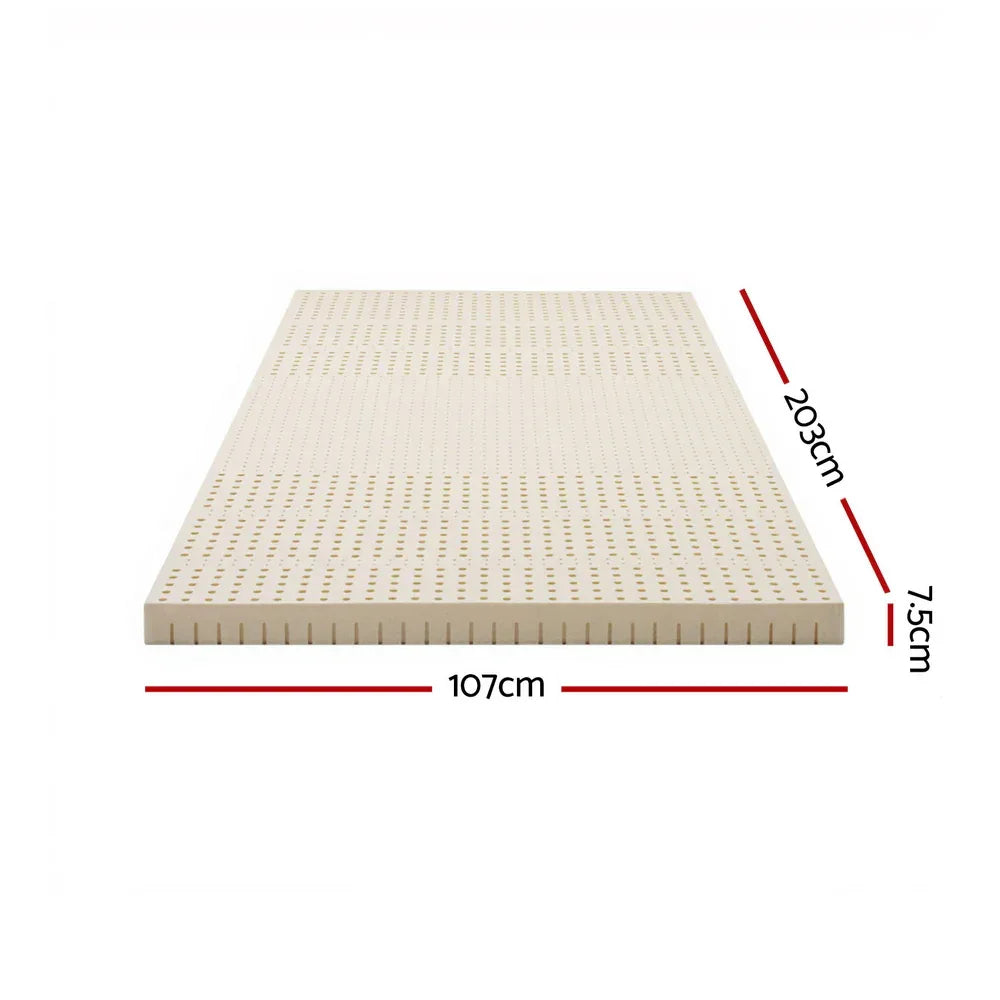Giselle Bedding Latex Mattress Topper 7.5cm King Single - Mekamart Australia