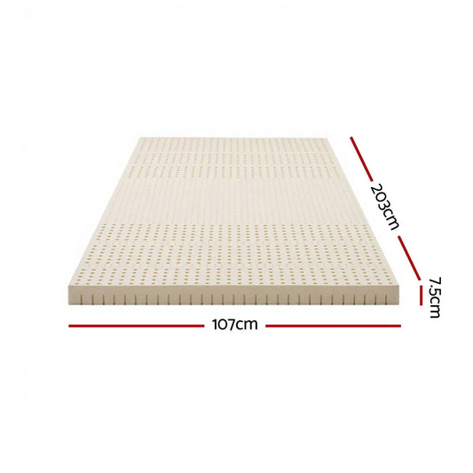 Giselle Bedding Latex Mattress Topper 7.5cm King Single - Mekamart Australia