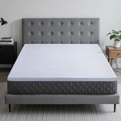 Giselle Bedding Latex Topper 100% Natural Latex Toppers 7-zone w/ Ice Silk Cool-touch Fabric Cooling Cover Queen 5cm - Mekamart Australia