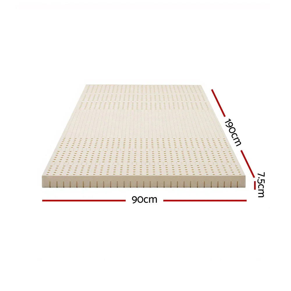 Giselle Bedding Latex Mattress Topper 7.5cm Single - Mekamart Australia