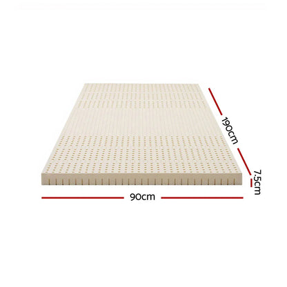 Giselle Bedding Latex Mattress Topper 7.5cm Single - Mekamart Australia