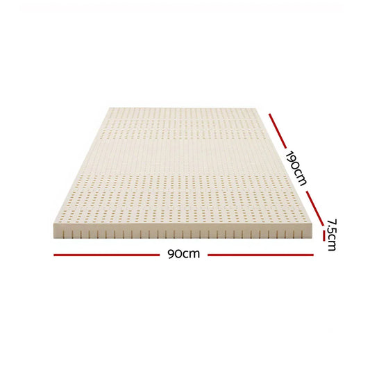 Giselle Bedding Latex Mattress Topper 7.5cm Single - Mekamart Australia