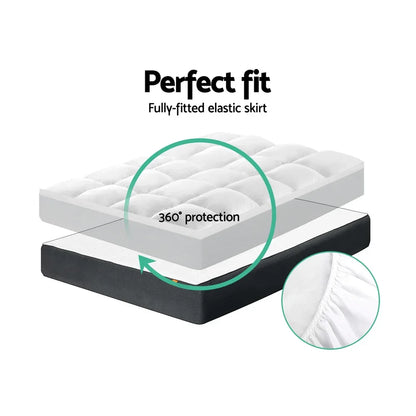 Giselle Bedding Mattress Topper Pillowtop Protector Pad Double - Mekamart Australia