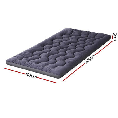 Giselle 5cm Mattress Topper Pillowtop toppers Bamboo Charcoal King Single - Mekamart Australia