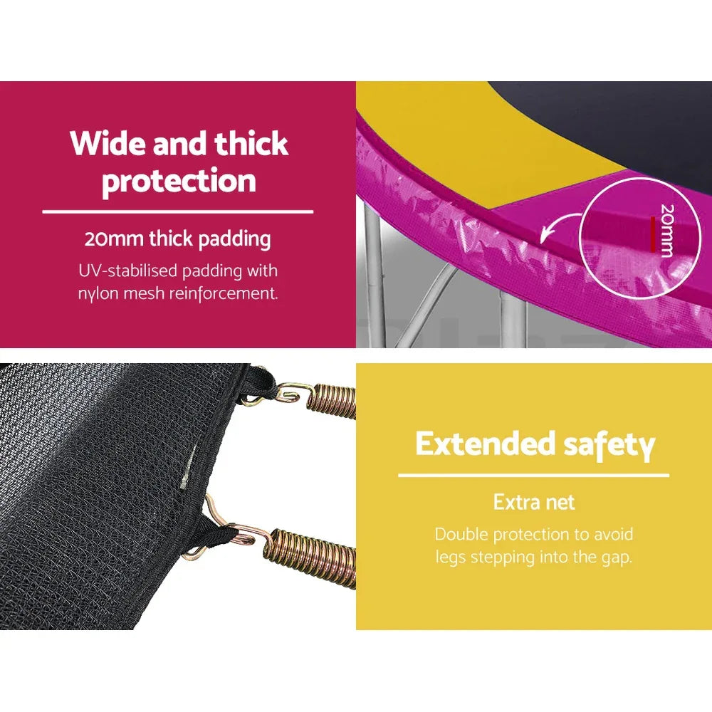 Everfit 10FT Trampoline for Kids w/ Ladder Enclosure Safety Net Rebounder Colors - Mekamart Australia