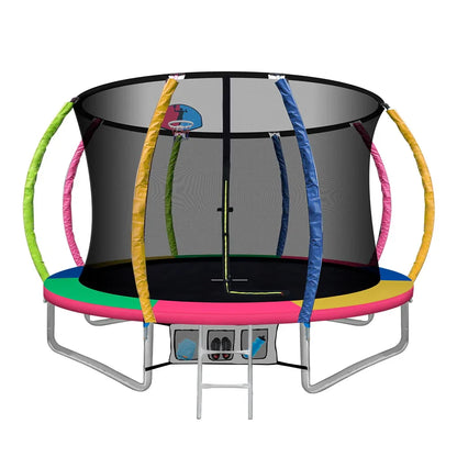 Everfit 10FT Trampoline for Kids w/ Ladder Enclosure Safety Net Rebounder Colors - Mekamart Australia