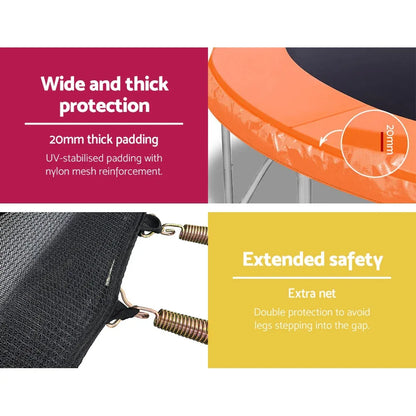 Everfit 10FT Trampoline for Kids w/ Ladder Enclosure Safety Net Rebounder Orange - Mekamart Australia