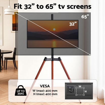 Artiss TV Stand 32-65 inch LED LCD Screen Wooden Tripod Easel Height Adjustable
