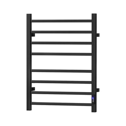 Devanti Heated Towel Rail 8 Square Bars with Timer Electric Heater Warmer Rack - Mekamart Australia