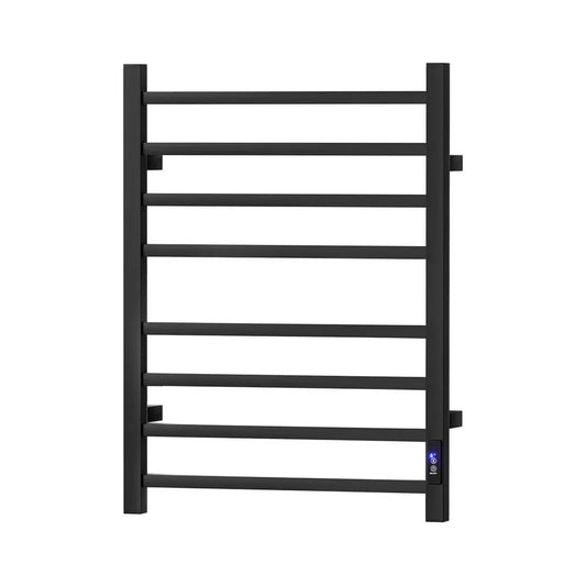 Devanti Heated Towel Rail 8 Square Bars with Timer Electric Heater Warmer Rack - Mekamart Australia