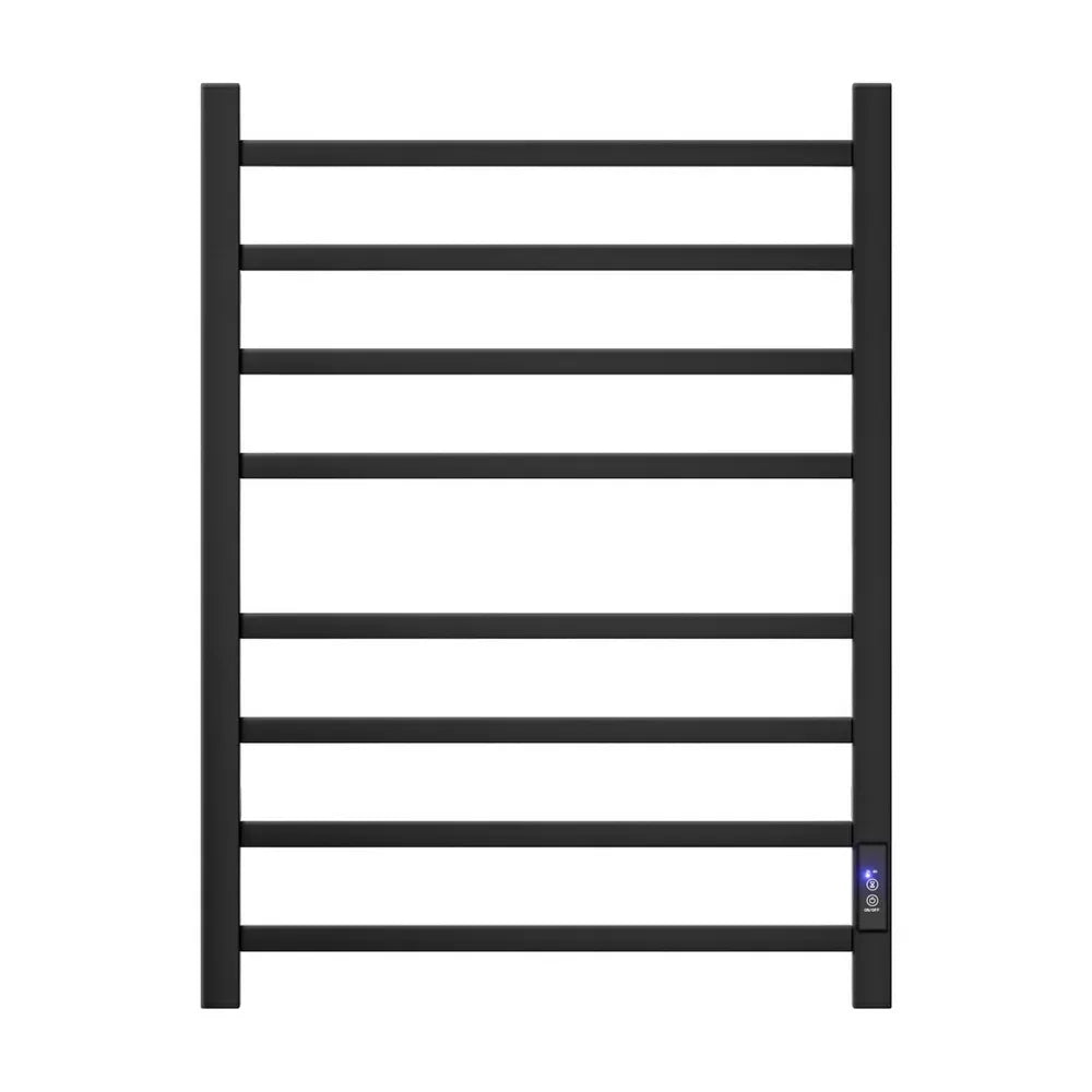 Devanti Heated Towel Rail 8 Square Bars with Timer Electric Heater Warmer Rack - Mekamart Australia
