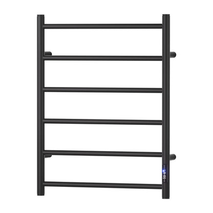 Devanti Heated Towel Rail 6 Round Bars  with Timer Electric Heater Warmer Rack