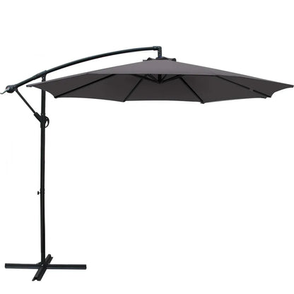 Instahut 3m Outdoor Umbrella Cantilever Beach Garden Patio Charcoal - Mekamart Australia