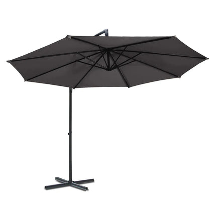 Instahut 3m Outdoor Umbrella Cantilever Beach Garden Patio Charcoal - Mekamart Australia
