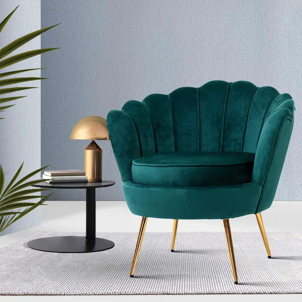 Artiss Armchair Velvet Green Callista - Mekamart Australia