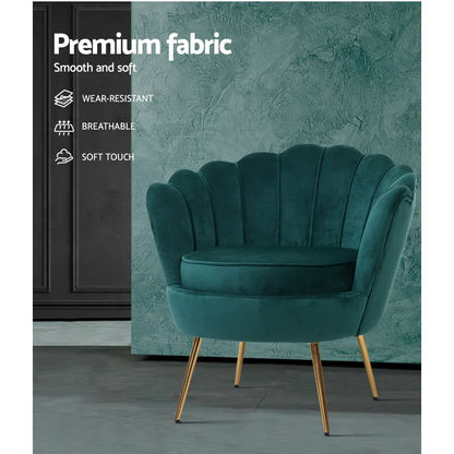 Artiss Armchair Velvet Green Callista - Mekamart Australia