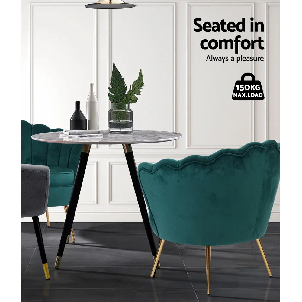 Artiss Armchair Velvet Green Callista - Mekamart Australia