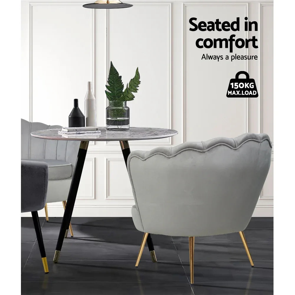 Artiss Armchair Velvet Grey Callista - Mekamart Australia