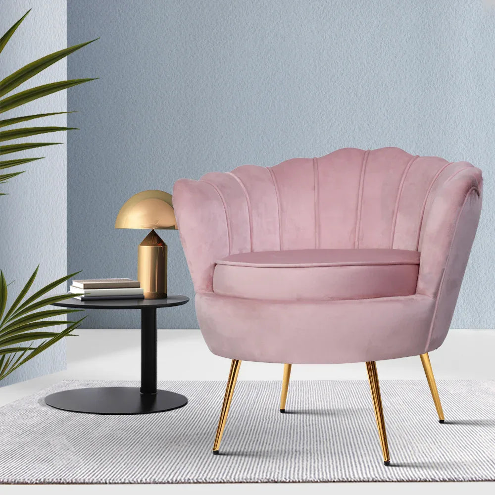 Artiss Armchair Velvet Pink Callista - Mekamart Australia