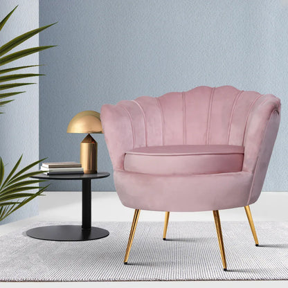 Artiss Armchair Velvet Pink Callista - Mekamart Australia
