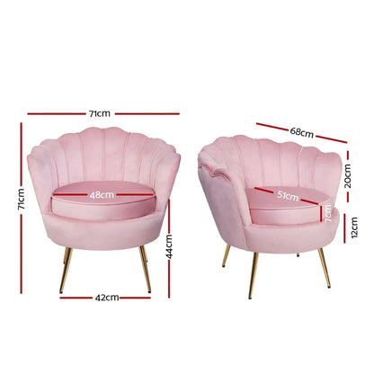 Artiss Armchair Velvet Pink Callista - Mekamart Australia