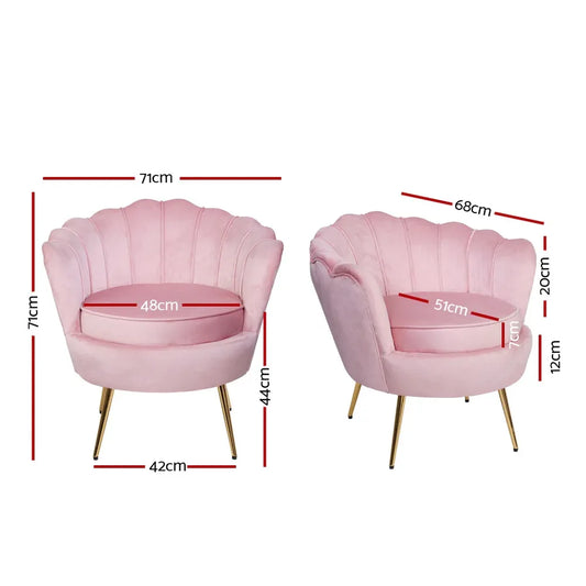 Artiss Armchair Velvet Pink Callista - Mekamart Australia