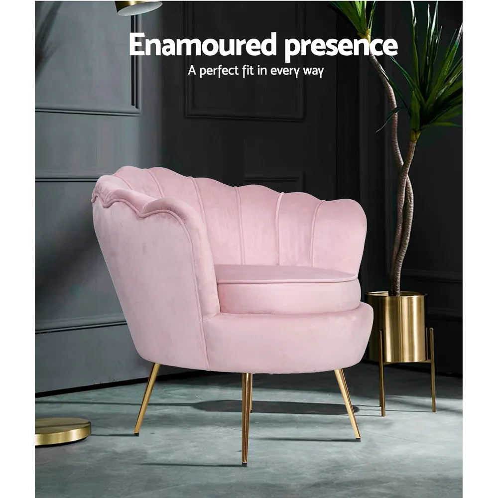Artiss Armchair Velvet Pink Callista - Mekamart Australia