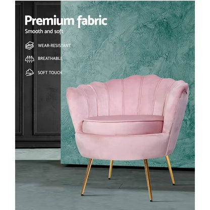 Artiss Armchair Velvet Pink Callista - Mekamart Australia