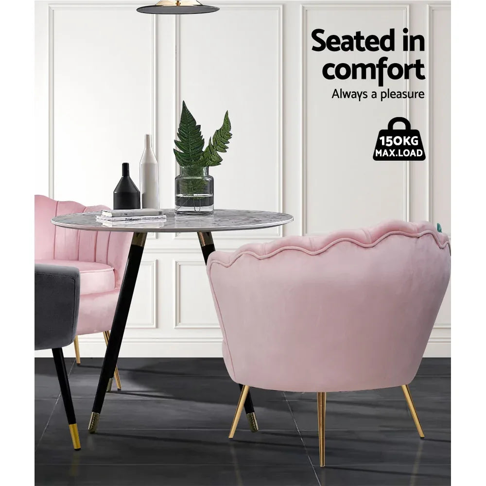 Artiss Armchair Velvet Pink Callista - Mekamart Australia