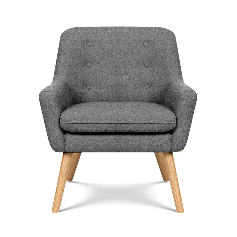 Artiss 2X Armchair Lounge Chair Accent Tub Chair Grey ANNE - Mekamart Australia