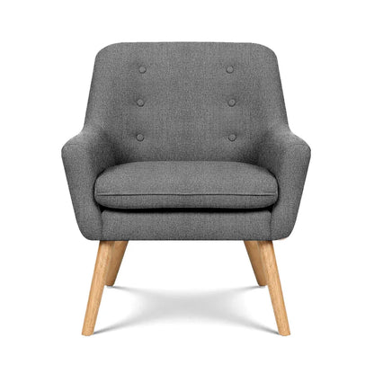 Artiss 2X Armchair Lounge Chair Accent Tub Chair Grey ANNE - Mekamart Australia