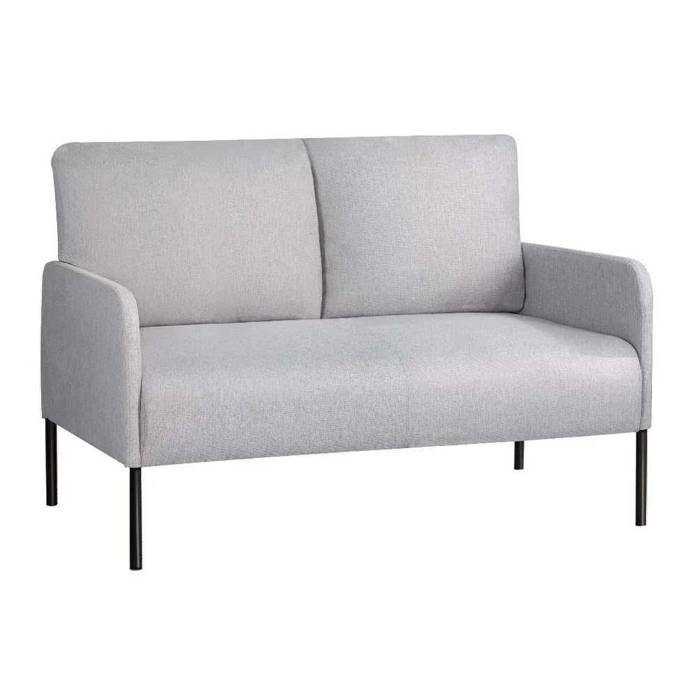 Artiss Armchair 2-Seater Sofa Pillow Linen Grey - Mekamart Australia