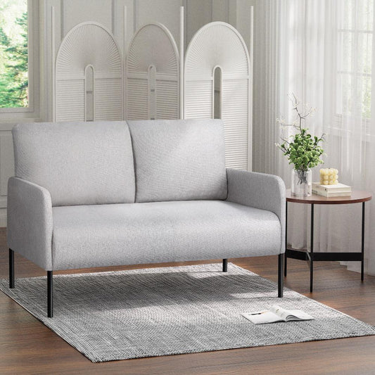 Artiss Armchair 2-Seater Sofa Pillow Linen Grey - Mekamart Australia