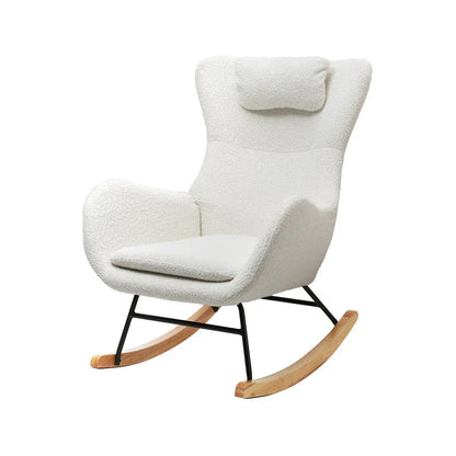 Artiss Rocking Chair Armchair Pillow Boucle White - Mekamart Australia