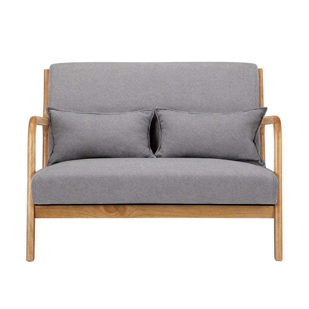 Artiss Armchair 2-seater Loveseat Fabric Grey - Mekamart Australia
