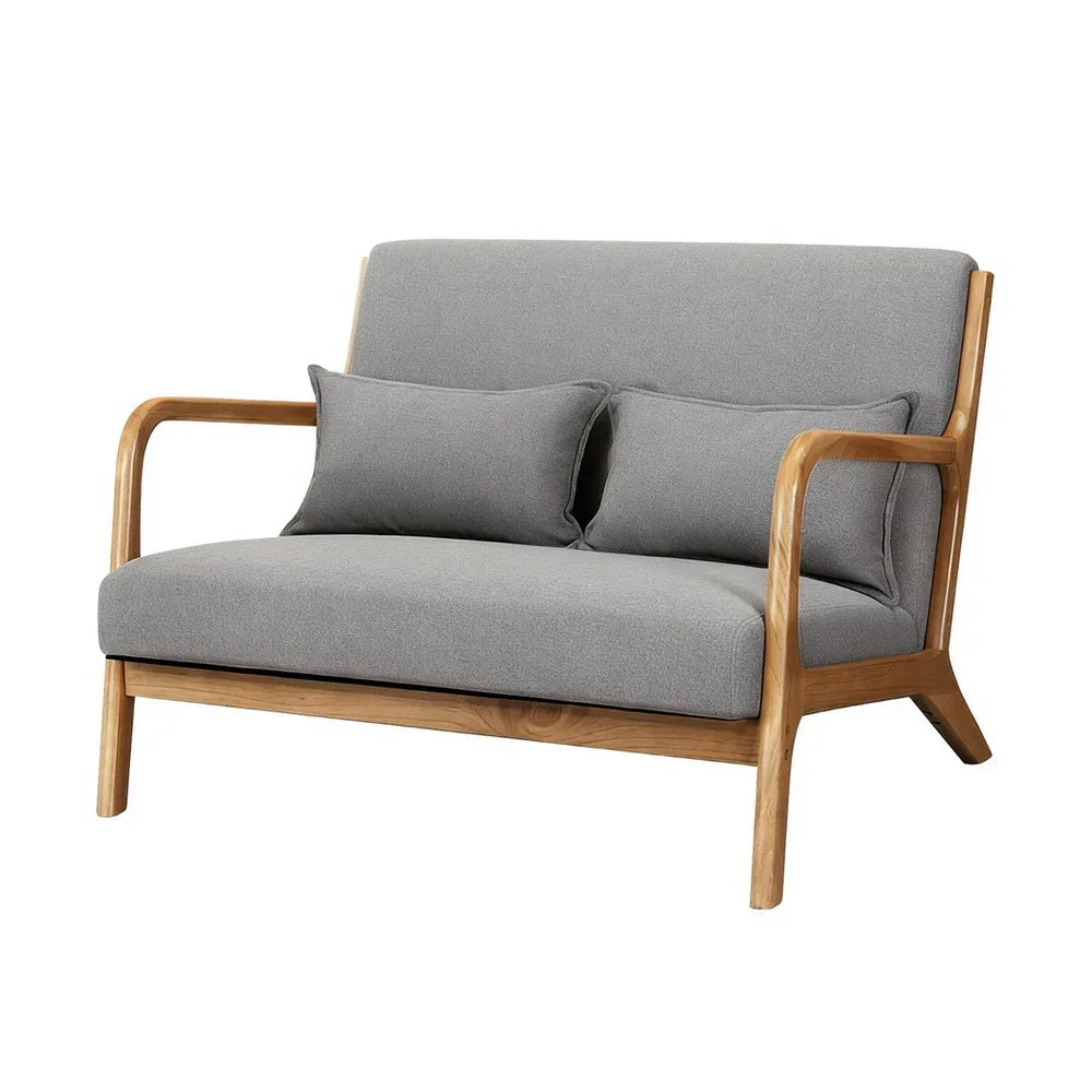 Artiss Armchair 2-seater Loveseat Fabric Grey - Mekamart Australia