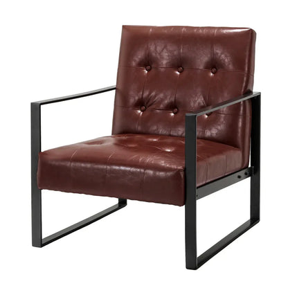 Artiss Armchair Lounge Chair Accent Chairs PU Leather Sofa Brown Metal Frame - Mekamart Australia