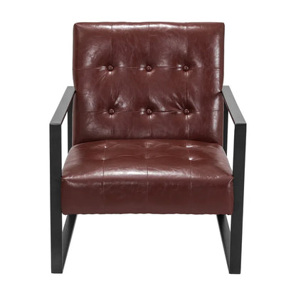 Artiss Armchair Lounge Chair Accent Chairs PU Leather Sofa Brown Metal Frame - Mekamart Australia