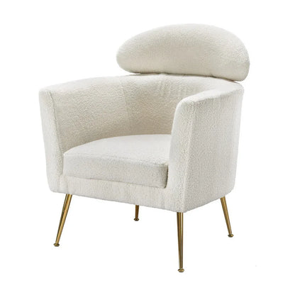 Artiss Armchair Boucle Fabric White Yoli - Mekamart Australia