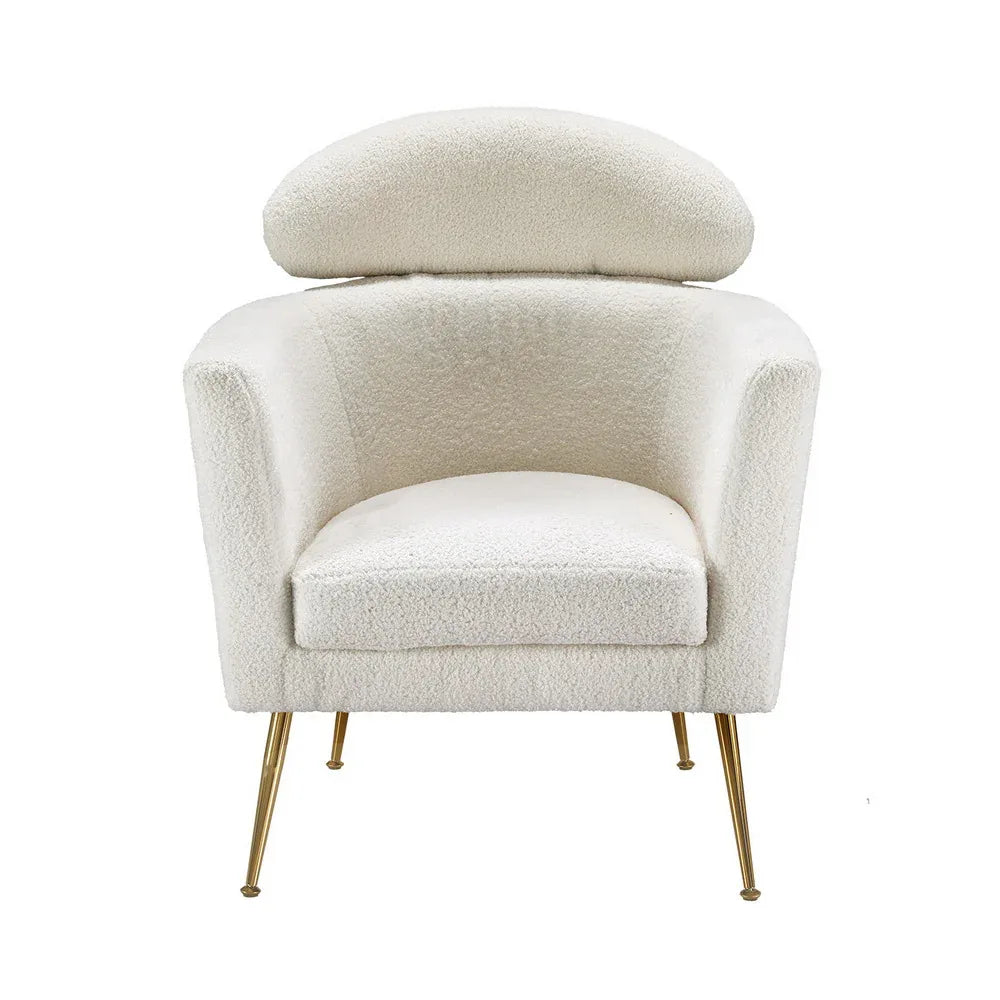 Artiss Armchair Boucle Fabric White Yoli - Mekamart Australia