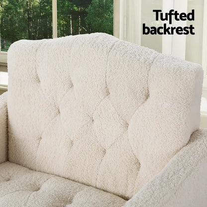 Artiss Armchair Boucle Beige Nicole - Mekamart Australia