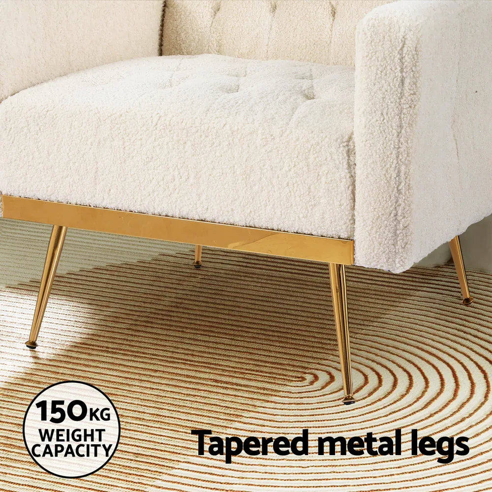 Artiss Armchair Boucle Beige Nicole - Mekamart Australia