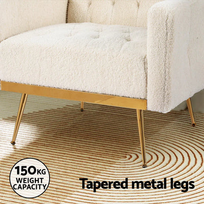 Artiss Armchair Boucle Beige Nicole - Mekamart Australia