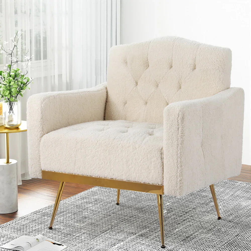 Artiss Armchair Boucle Beige Nicole - Mekamart Australia