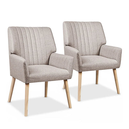 Artiss 2X Armchair Faux Fabric Beige - Mekamart Australia